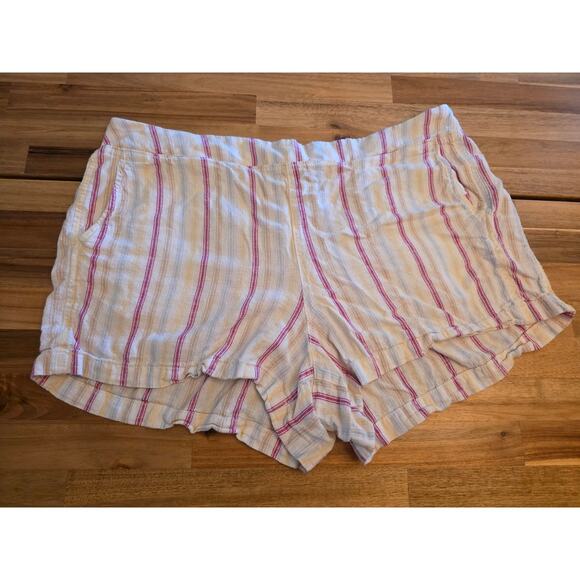 2-Pack GAP Women’s Linen Shorts – XXL Chambray & Pastel Stripe Bundle - Picture 2 of 9